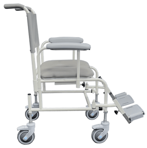 Prism Medical | Freeway Height Adjustable Shower Chair Versatile Mobility Support  | Antimicrobial Protection left side view