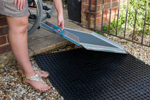 Enable Access Aerolight Classic Lightweight ramp being placed on pavement 