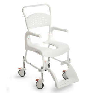 Etac | Clean Height Adjustable Shower Commode Chair Tailor-Made Comfort with Adjustable Seat Height for Easy Transfers and Versatile Use full view