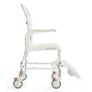 Etac | Clean Height Adjustable Shower Commode Chair Tailor-Made Comfort with Adjustable Seat Height for Easy Transfers and Versatile Use side view