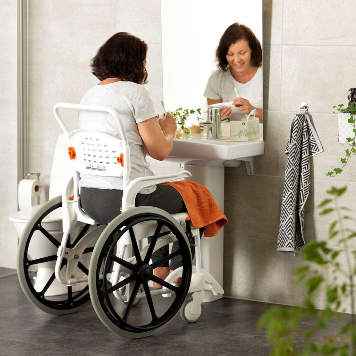 Etac Clean Self Propelled Shower Commode Wheelchair Adapt Life