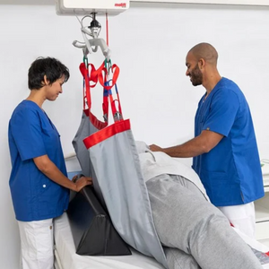 Etac | Molift Air 500 Innovative Ceiling Hoist for Plus-Size Users Up to 500 kg Revolutionize Care with Maximum Comfort and Efficiency Unmatched Comfort and Ease plus size patient view