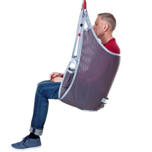 Etac | EvoSling Ampu MediumBack Secure and Comfortable Sling for Unique Needs Featuring a narrow leg support opening, shoulder-height back, and anti-slip design side view
