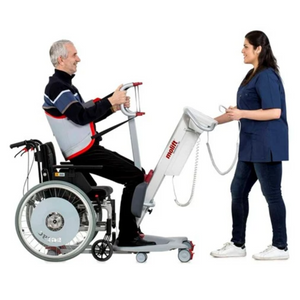 Etac | Molift Quick Raiser 205 State-of-the-art Sit-to-Stand Hoist with Exceptional Maneuverability Designed for outstanding transfer capabilities  lifting from wheelchair