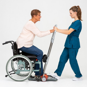 Etac | Experience Ultimate Comfort and Safety with Molift Raiser Pro Patient Lift Ergonomic Design for Caregivers, Swift Transfers, and Secure Support woman helping patient