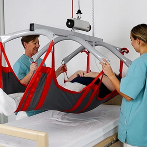 Etac | Hoist Safely and Comfortably with Molift RgoSling Fabric Stretcher Ideal for Comatose or Sedated Patients in Need of a Stable Recumbent Position carrying patient from bed