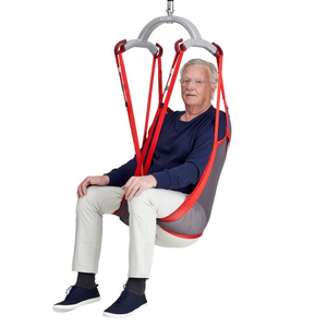 Etac | Molift RgoSling MediumBack Net  All-Round Patient Handling Sling for Hoisting with Body and Head Support patient using