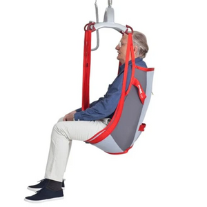 Etac | Molift RgoSling Medium Back Padded High-Quality 4-Point Sling for Users with Head Control, Ideal for Home Care and Institutions left side view