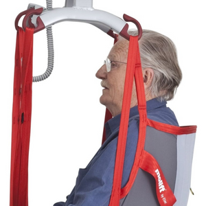 Etac | Molift RgoSling Medium Back Padded High-Quality 4-Point Sling for Users with Head Control, Ideal for Home Care and Institutions top strap view
