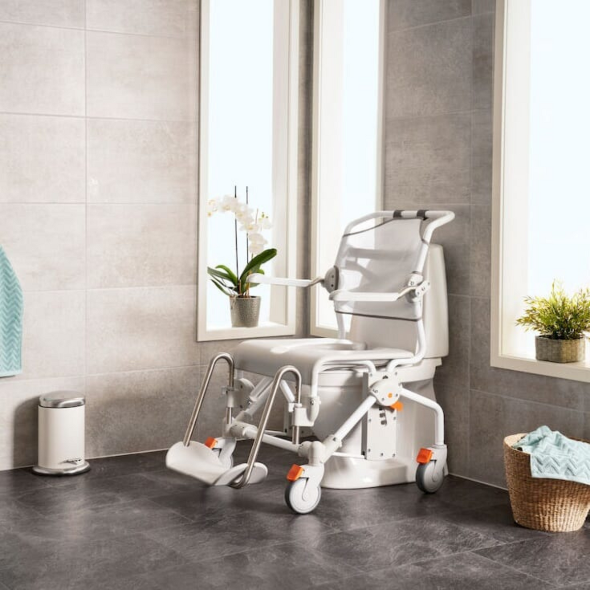 Commode Accessible Etac | Swift Mobil-2 Shower Commode Chair | Attendant Propelled - Adapt ...