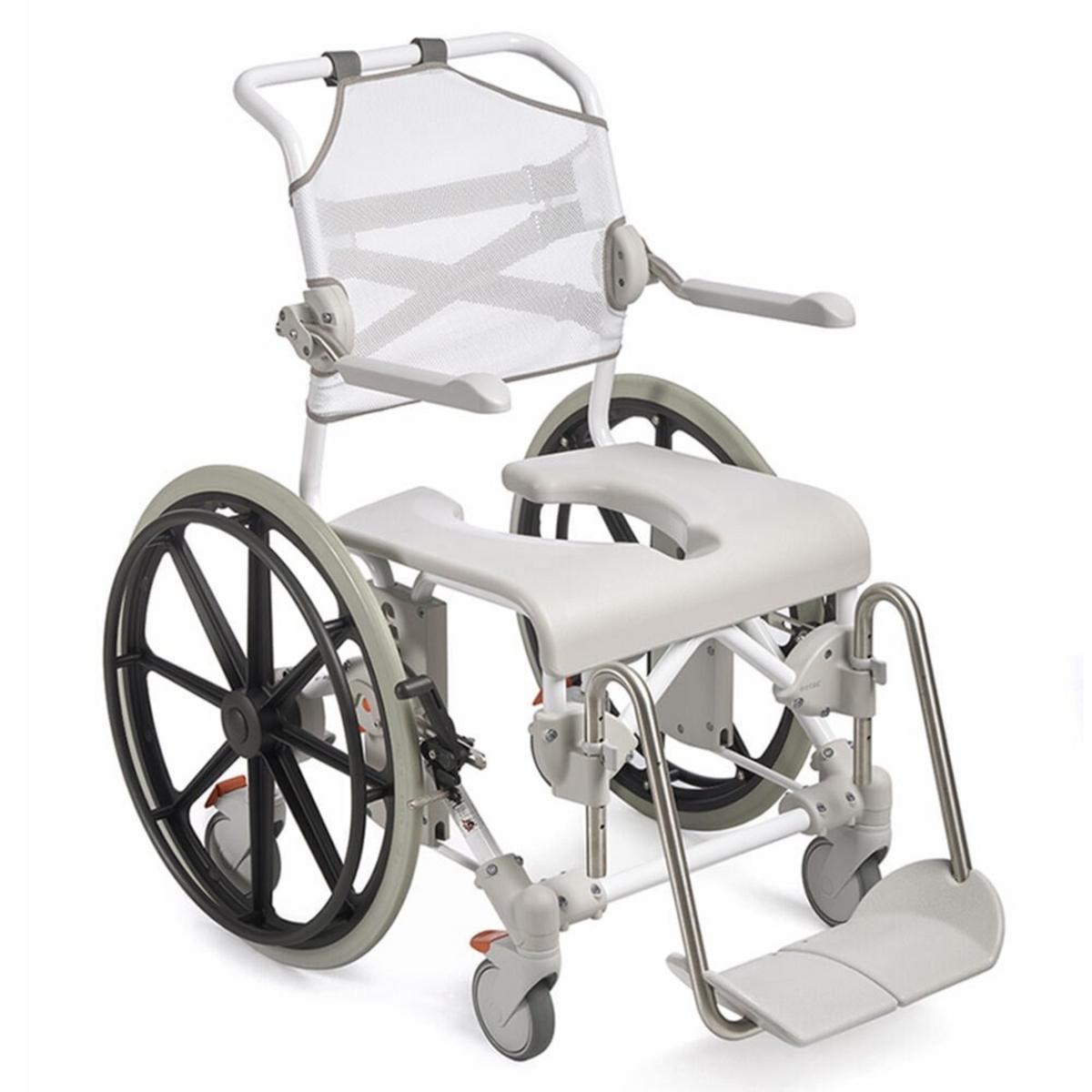 Etac | Empower Your Independence with the Swift Mobil 24&quot;-2 Self-Propelled Shower Commode User-Controlled full view