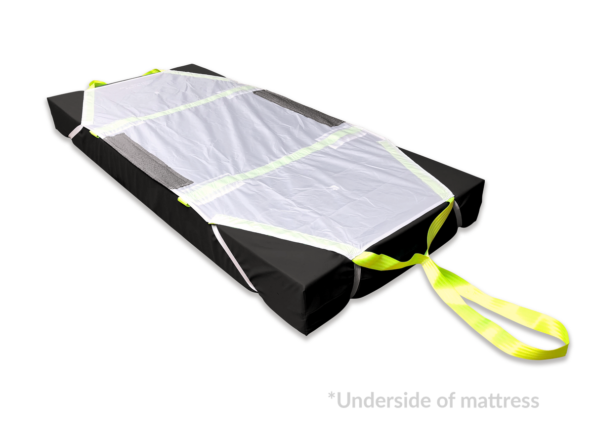 Evac+Chair ResQSheet Evacuation Mat  standard size placed under a mattress