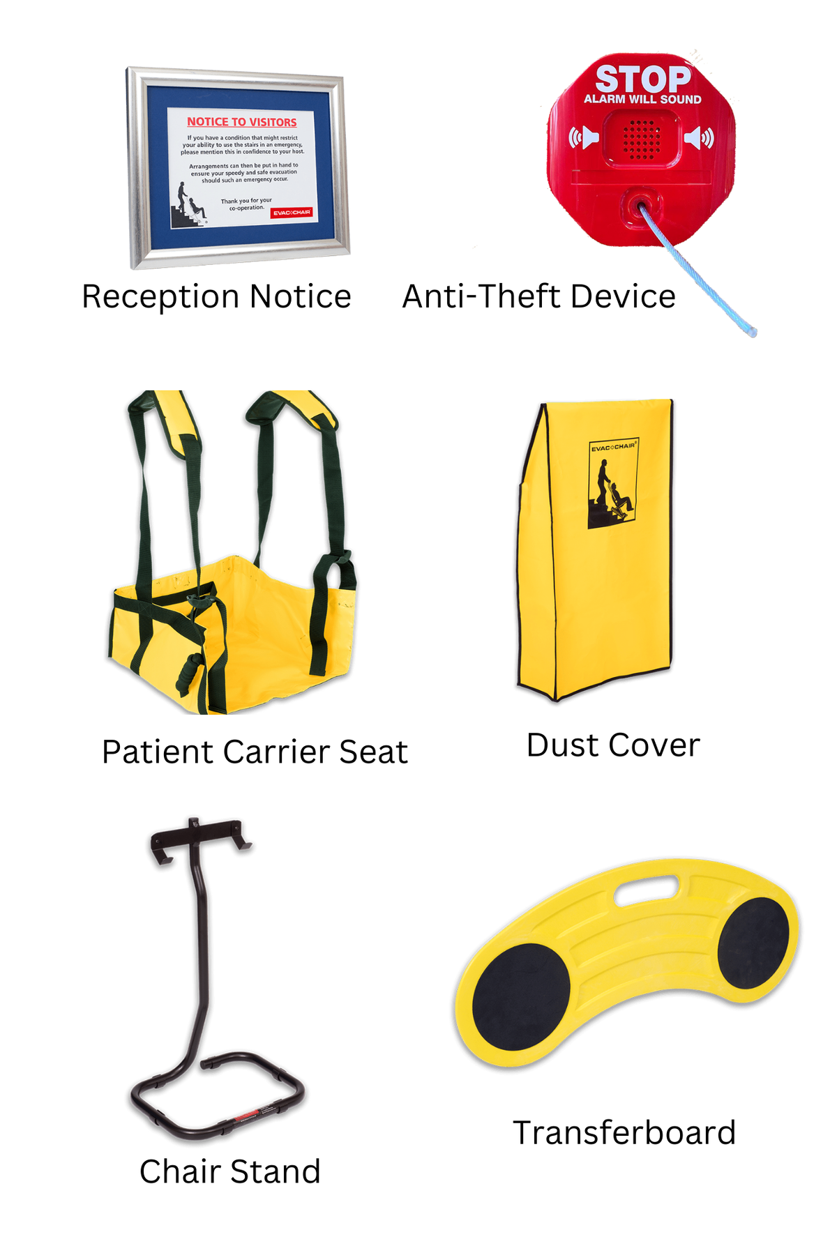 Evac+Chair 600H Lift &amp; Descent Evacuation Chair accessories