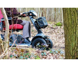 VanOs Excel Galaxy II Deluxe, 4 Wheel Mobility Scooter black colour off road driving