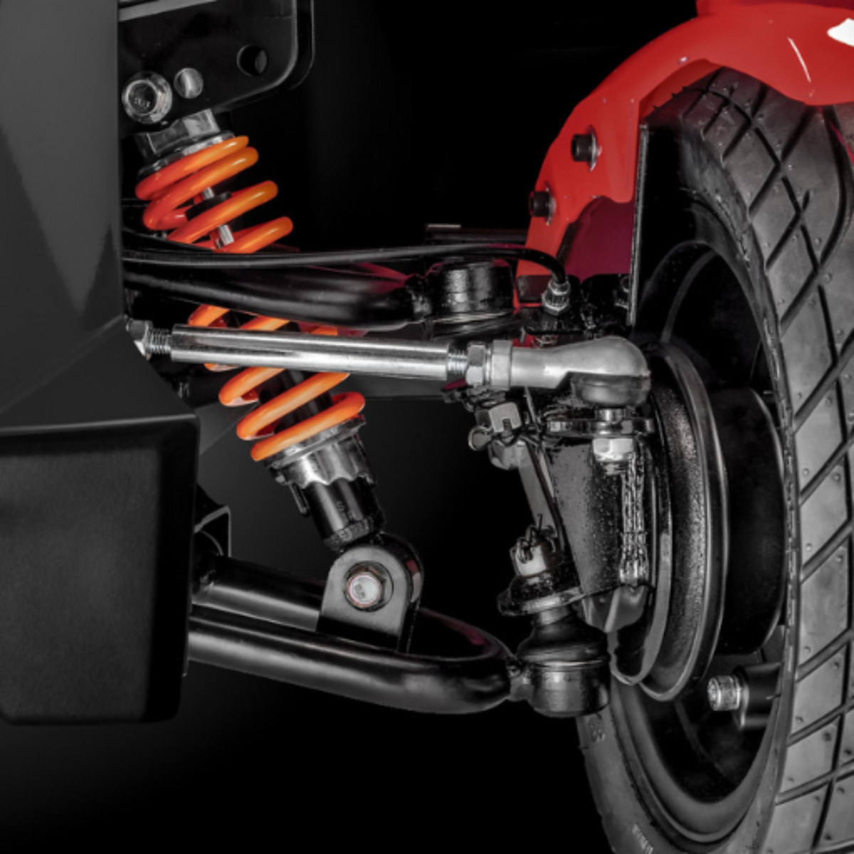 Freerider | Experience Luxury and Performance with the Freerider FR1 Mobility Scooter Ride in Style with Radical Design spring and tyre view