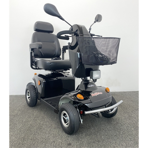 Freerider | Explore Freedom with Our Road-Legal 4-wheel Scooter Up to 20 Miles Battery Range and a Choice of Air-Filled or Solid Tyres black front side view