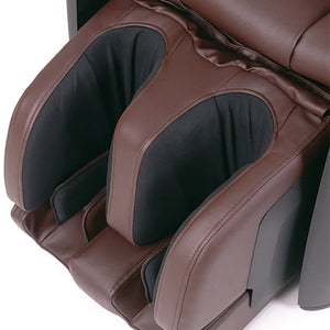 Fujiiryoki JP-1100 Zero Gravity Electric Massage Chair close up of leg section on brown colour