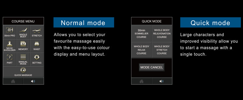 massage modes on the Black Fujiiryoki JP-2000 Zero Gravity Massage Chair. Advanced 5D AI+ Full Body Massage Experience. Heated Back Massage &amp; Therapeutic.
