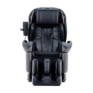 Black and grey Fujiiryoki JP-3000 Zero Gravity Massage Chair. Advanced 5D AI+ Full Body Massage Experience. Front view