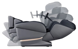 Black and grey Fujiiryoki JP-3000 Zero Gravity Massage Chair. Advanced 5D AI+ Full Body Massage Experience. Chair reclining