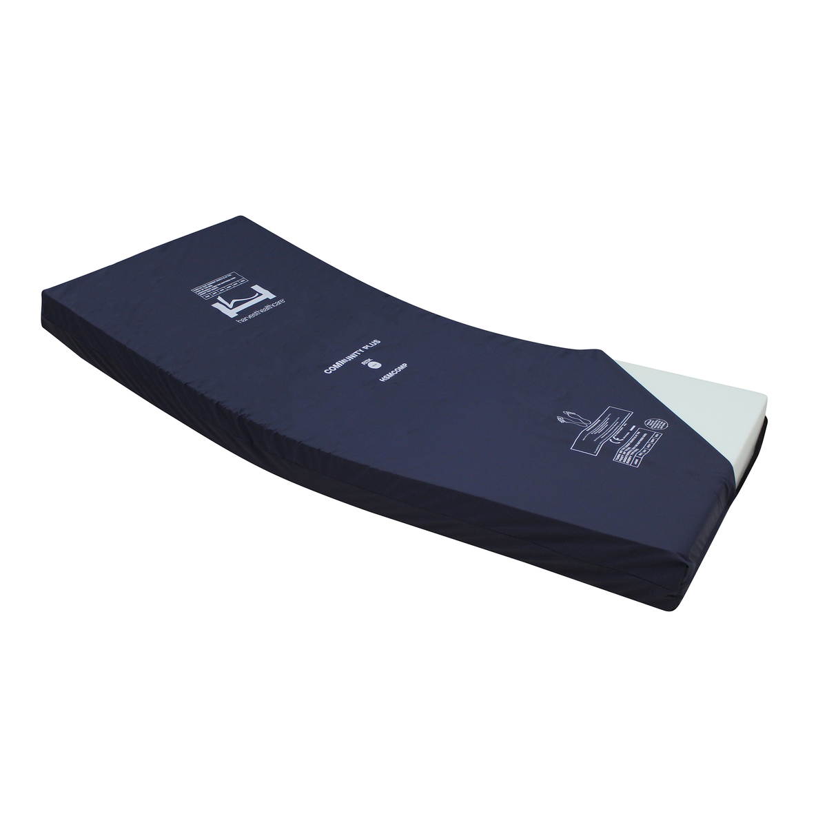 Harvest Healthcare Community plus Static Mattress with High Resilience Foam for Comfort and Pressure Relief Patients Care Ulcer Prevention outside view