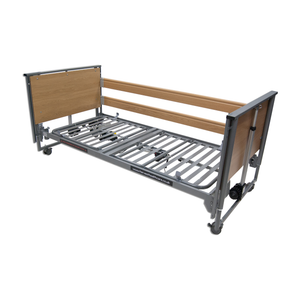 Harvest Healthcare Woburn Community Low Profiling Bed Ideal for At-Risk Patients Compliant with Care Sector Standards Fall Prevention Side view