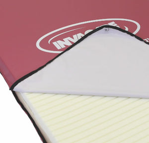 close up of Invacare Propad VIsco Mattress Overlay with zip open to show castellated cut foam