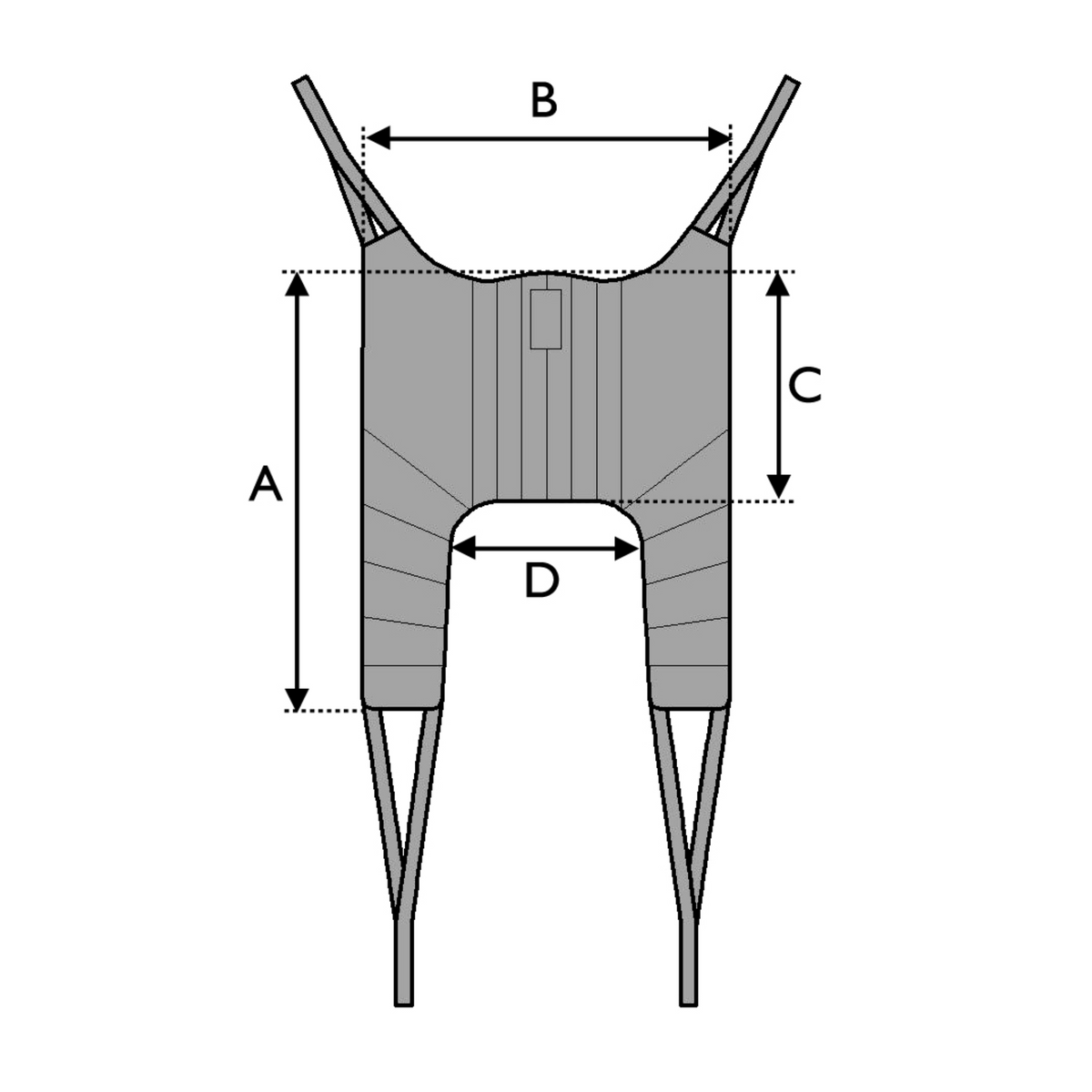 Invacare | Universal Standard Sling Safe and Comfortable Transfers for Elderly Patients diagram