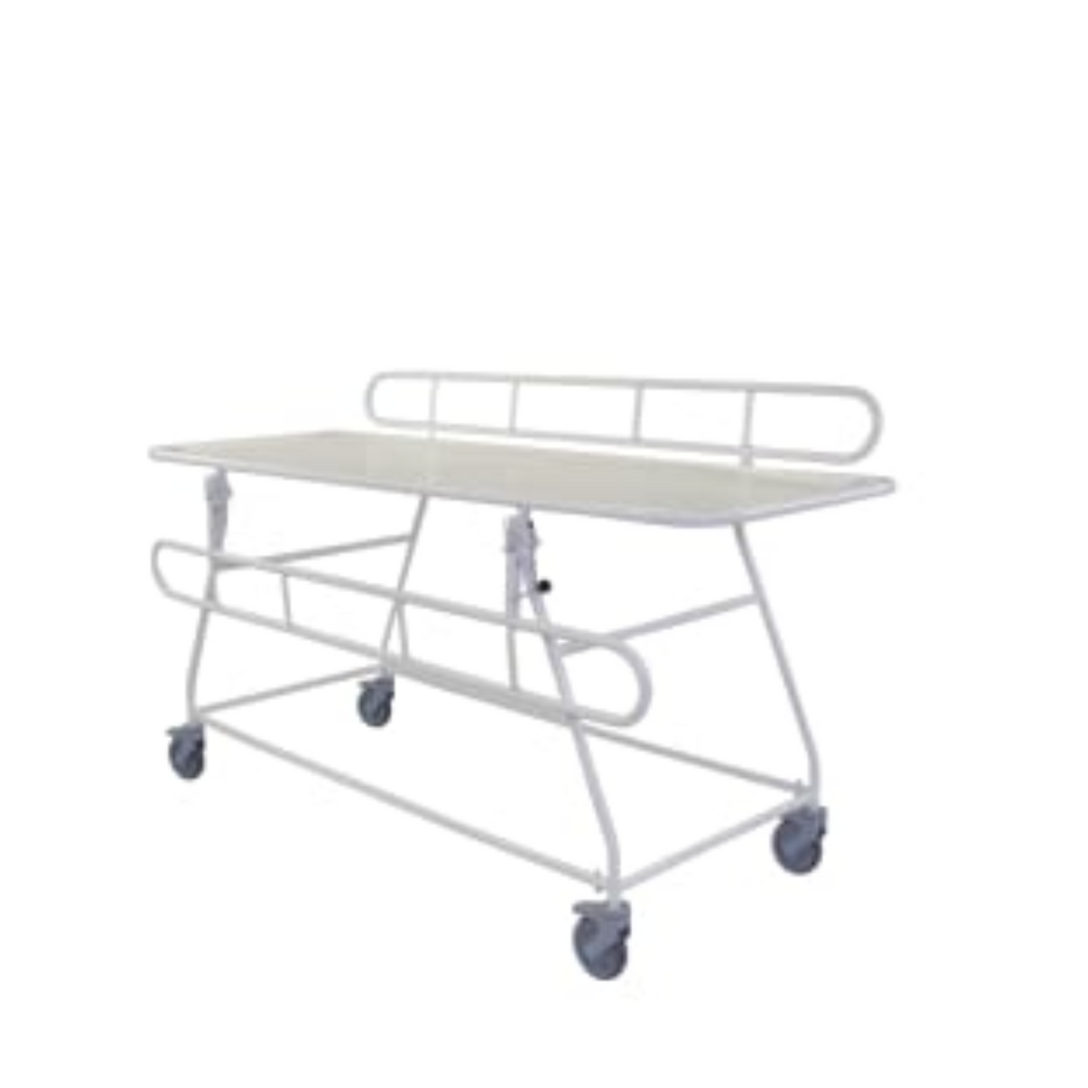 Prism Medical | Premium Fixed-Height Shower Trolleys in Two Sizes with Antimicrobial Protection side view