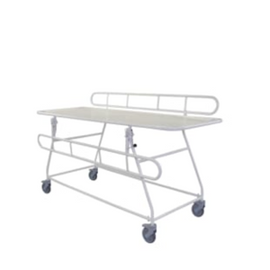 Prism Medical | Premium Fixed-Height Shower Trolleys in Two Sizes with Antimicrobial Protection side view