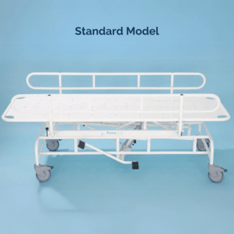 Prism Medical | Freeway Height Adjustable Shower Trolley | For Care Environments | Antimicrobial  standard