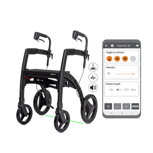 Rollz | Motion Rhythm Rollator Walker | Featuring Laser Line, Metronome, and Adjustable Vibration Cues | Walking Aid With Wheels.  with phone app