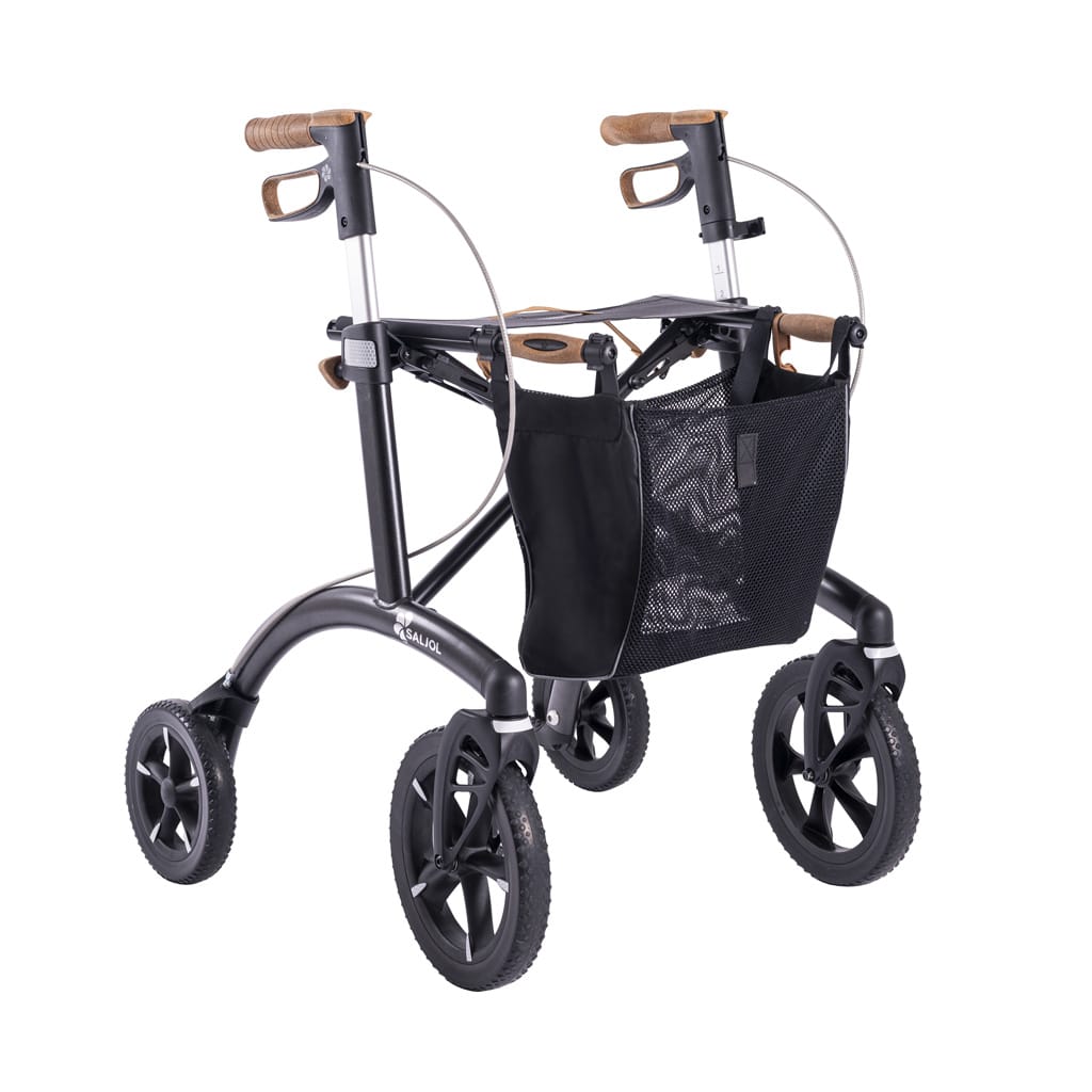 Rollz | Saljol Allround Rollator A Stylish and Versatile Off-Roader with Superior Maneuverability black 