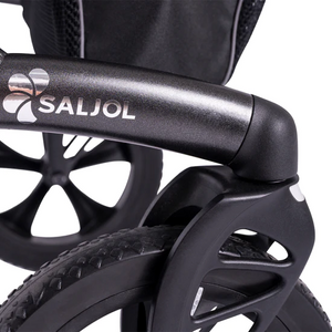 Rollz | Saljol Allround Rollator A Stylish and Versatile Off-Roader with Superior Maneuverability close view black