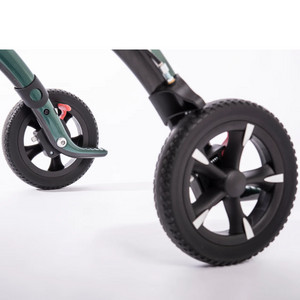 Rollz | Saljol Carbon Rollator Ideal for All Terrains, Easy Maneuverability, and Comfortable Seating Your Perfect Lightweight Companion wheels view