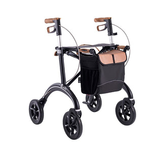Rollz | Saljol Carbon Rollator Ideal for All Terrains, Easy Maneuverability, and Comfortable Seating Your Perfect Lightweight Companion black