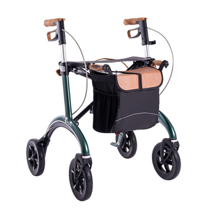Rollz | Saljol Carbon Rollator Ideal for All Terrains, Easy Maneuverability, and Comfortable Seating Your Perfect Lightweight Companion British Racing Green