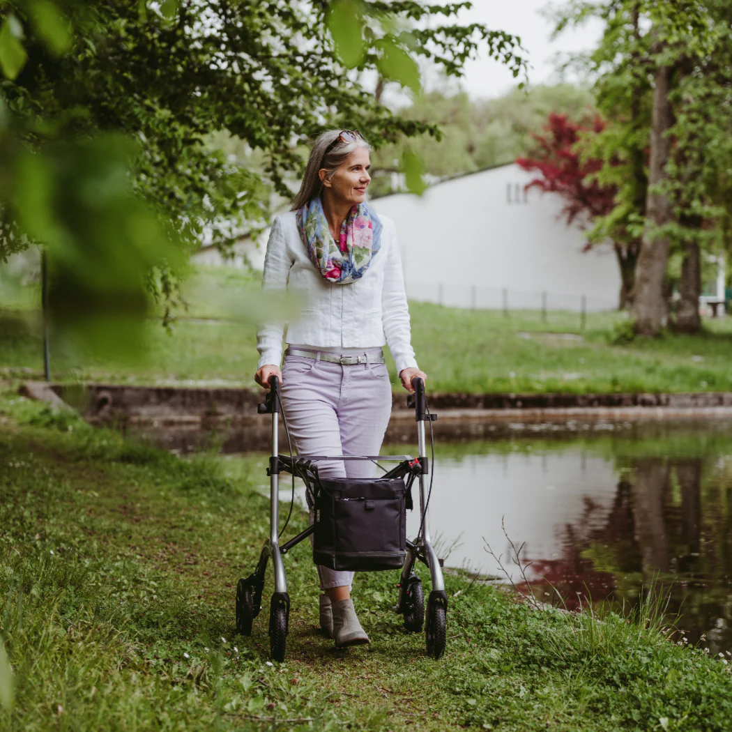 Rollz | Saljol Carbon Rollator Ideal for All Terrains, Easy Maneuverability, and Comfortable Seating Your Perfect Lightweight Companion easily walking