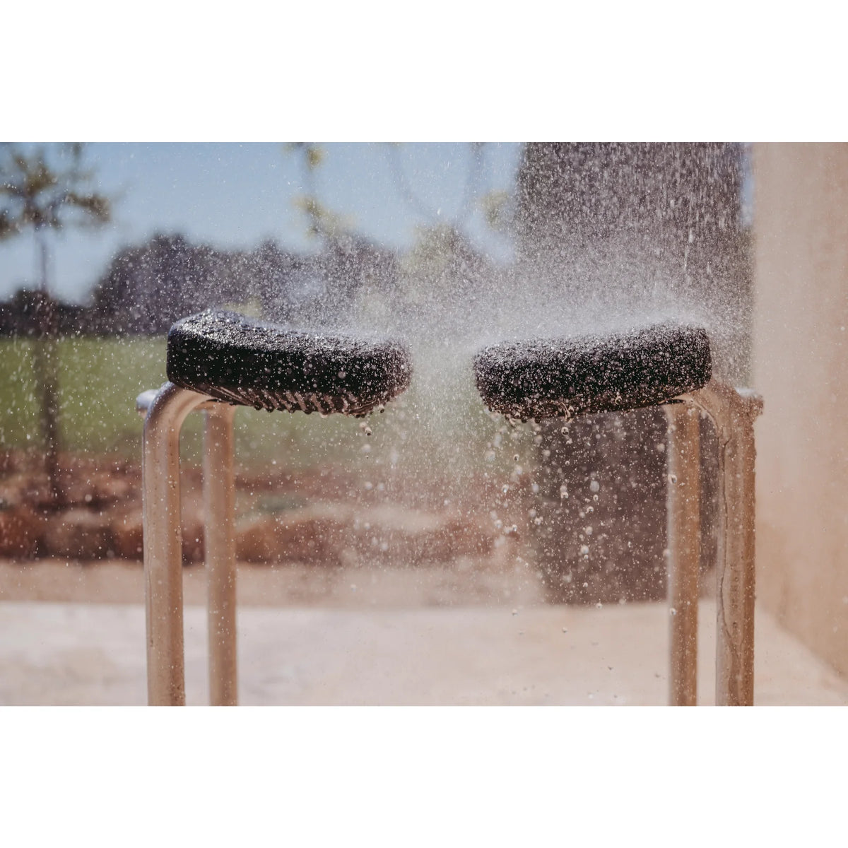 Saljol | Spa Anthracite Shower Stool Shower Safely and Stylishly | Independence and Comfort in Your Bathroom Experience water on stool