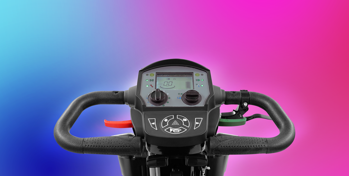 Scooterpac Ignite Grande 8 mph Mobility Scooter Extra Storage, Comfort, and Safety for Ultimate Mobility Ultimate Personal Mobility Solution tiller and control panel