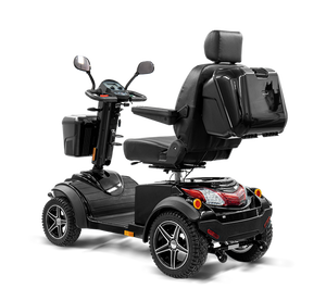 Scooterpac Ignite Grande 8 mph Mobility Scooter Extra Storage, Comfort, and Safety for Ultimate Mobility Ultimate Personal Mobility Solution rear view with storage box