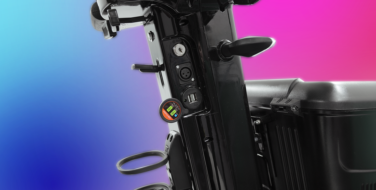 Scooterpac Ignite Grande 8 mph Mobility Scooter Extra Storage, Comfort, and Safety for Ultimate Mobility Ultimate Personal Mobility Solution tiller with usb and charging port