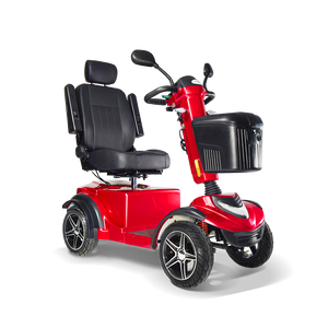 Red Scooterpac Ignite Mini 8 MPH Electric Mobility Scooter. 35 Mile Range. Heated Seat. Compact Personal Mobility Solution