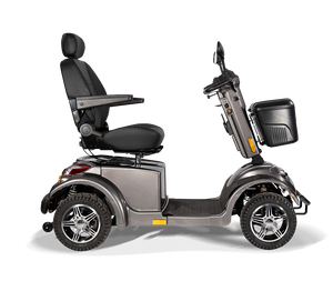 Grey Scooterpac Ignite 8mph Electric Mobility Scooter 40 Mile Range side view