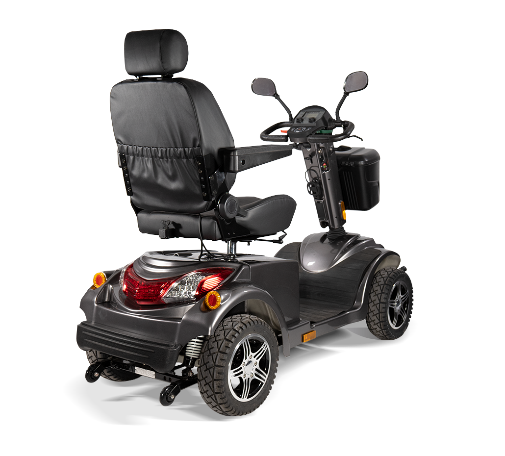 Grey Scooterpac Ignite 8mph Electric Mobility Scooter 40 Mile Range rear view