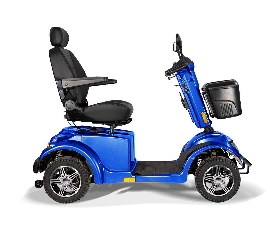 Grey Scooterpac Ignite 8mph Electric Mobility Scooter 40 Mile Range side view