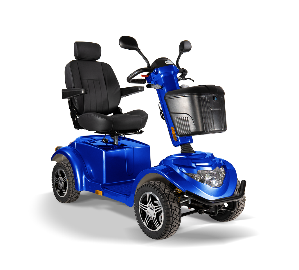 Blue Scooterpac Ignite 8mph Electric Mobility Scooter 40 Mile Range