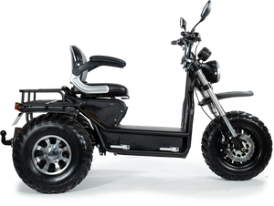 Scooterpac | Invader Off Road 16mph Electric Mobility Scooter 30 Mile range, black colour side view