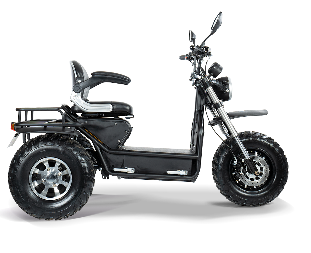 Scooterpac | Invader Off Road 16mph Electric Mobility Scooter 30 Mile range, Harley Davidson black colour