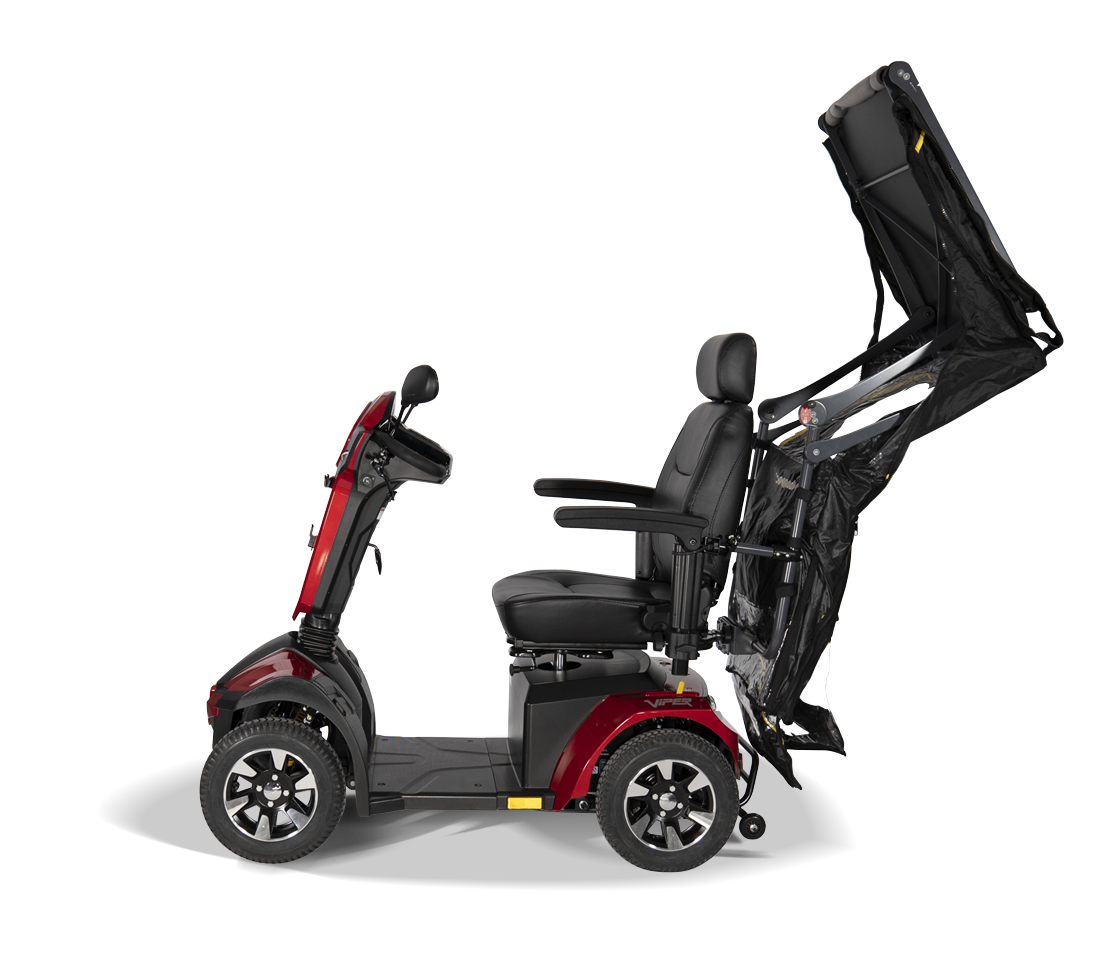 Scooterpac Universal Foldaway mobility scooter Canopy. automated Rain protection opening up and over